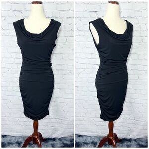 👗NWT🤩 |•ENFOCUS STUDIO•| Black Rouched Cowl Neck Dress Size 10